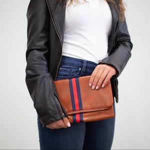 Preppy Stripe Foldover Clutch